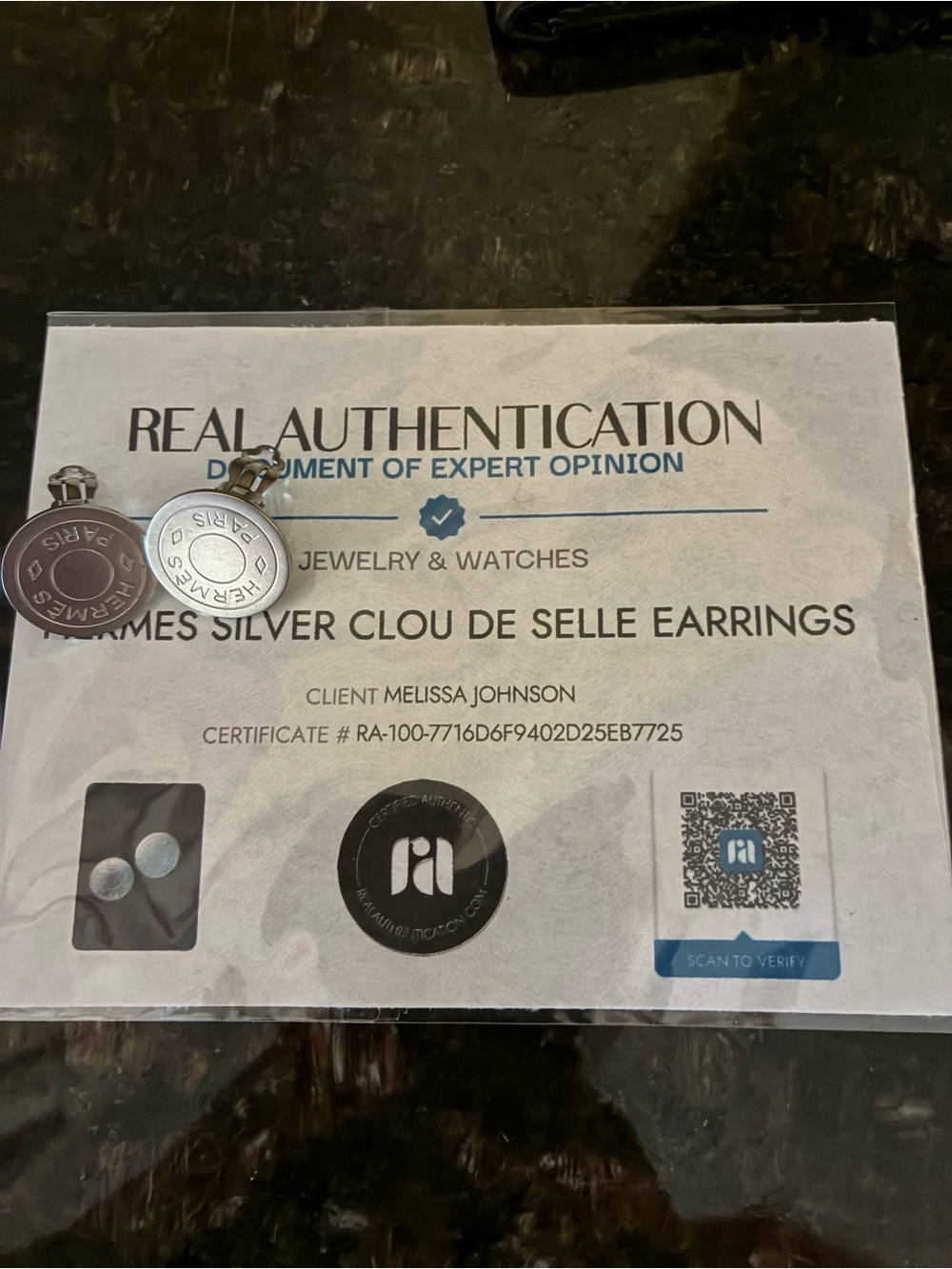 Hermes Silver Clou de Selle Round Clip-on Earrings